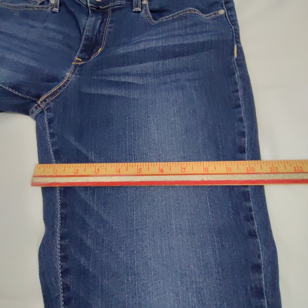 Levi's Signature Modern Straight Mid Rise Dark Wash Stretch Denim Jeans Size 14 - Picture 11 of 16
